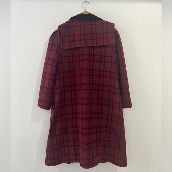 Girls Wool Quilted Long Plaid Jacket 12 Preppy - Picture 7 of 7